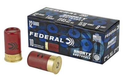 Federal Shorty Shotshell 12 GA 1-3/4" 15/16 oz #8 Lead Shot Case of 100 Rounds / Shells Bulk - $69.99