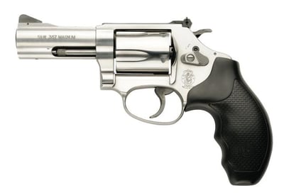 Smith & Wesson 60 357 Mag 5rd 3" Stainless Satin Stainless Black Polymer Grip - $709.99
