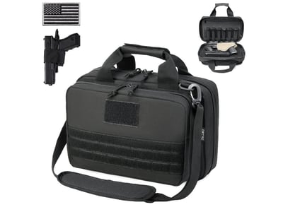 DBTAC Gun Range Bag XS Tactical 1~2 Pistol Bag Firearm Shooting Case with Lockable Zipper for Handguns and Ammo (Black) - $22.99 (Free S/H over $25)