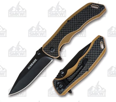 Schrade Ultra Glide Linerlock Tan Carbon Fiber - $16.99 (Free S/H over $75, excl. ammo)