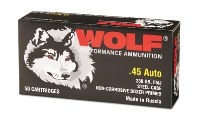 Wolf .45 ACP 230 Grain 50 Rounds FMJ - $22.7 (Buyer’s Club price shown - all club orders over $49 ship FREE)