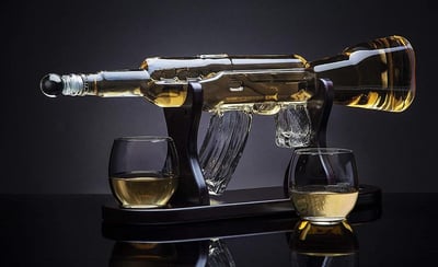 Whiskey Decanter Rifle with 2 Whiskey Glasses - $39.95 (Free S/H over $25)