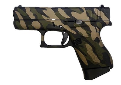 Glock 43 USA 9mm, 3.39" Barrel, Tilted Military Camo, 6rd - $526.42 (Free S/H on Firearms)