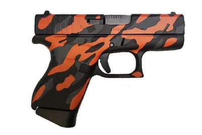Glock 43 9mm, 3.39" Barrel, Tilted Orange Camo, 6rd - $532.96 (Free S/H on Firearms)