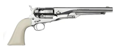 Pietta 1860 Army Black Powder Revolver 44 Caliber 8" Barrel Steel Frame White - $395.97 