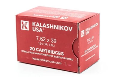 Kalashnikov USA 7.62x39 124 Grain FMJ 1000 Rounds - $429.99 + Free Shipping with code: gxjvdpmu