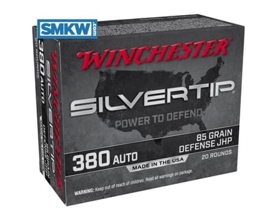 Winchester Silvertip Ammo 380 ACP 85 Grain JHP 20 Rounds - $9.99