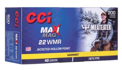 CCI 22 WMR Maxi Mag 40Gr JHP Meat Eater Premium 200rd - $48.11