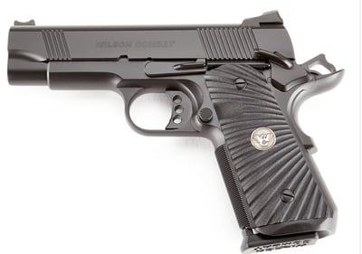 Wilson Combat CQBECP45 1911 CQB Elite Compact 45 ACP Caliber with 4" Barrel, 7+1 Capacity, Black Armor-Tuff Finish Carbon Steel Beavertail Frame, Serrated Black Carbon Steel Slide & Black G10 Starburst Grip - $3495