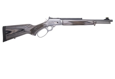 Sale Today Only Collectible 1 fof 300 made CNCMAR357 Marlin 1894 Mountain Lion 357 Mag 9+1 16" Polished Threaded Barrel, Polished Engraved w/Mountain Lion Stainless Steel Receiver w/Picatinny Rail Receiver, Gray Fixed Laminate Stock - $1899