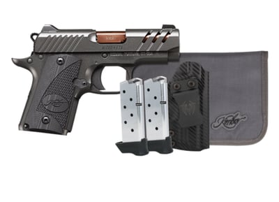Exclusve Kimber Mfg, Inc 3300254 Micro 9 Bundle 7+1 3.15" Rose Copper TiN Match Grade Barrel, KimPro II Gray Lightening Cut/Serrated Stainless Steel Slide, Kimpro II Gray Aluminum Frame, Black G10 Grip - $618.34