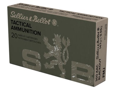 Sellier & Bellot, .300 AAC Blackout, FMJ, 147 Grain, 20 Rounds SB300BLKB- in stock ready to ship! - $13.99