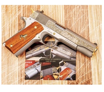 COLT 1911 45ACP 5" FS 7-SHOT SS ROSEWOOD GOLD SCROLL (TALO) - We ship to all states-No sales tax, no cc fees-$2339