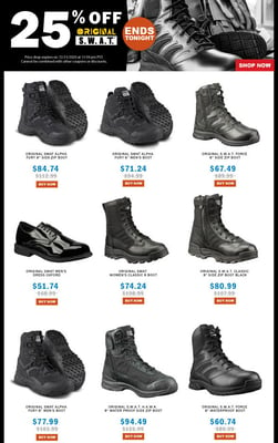 25% Off Original SWAT Boots - Today Only ($4.99 S/H over $125)