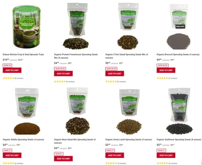 Sprouting Seeds & Micro Greens from $2.49