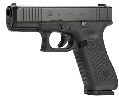 Glock G45 Gen5 9mm Luger 4.02" 10+1 Black Black nDLC Front Serrations Slide Black Interchangeable Backstrap Grip - $549.99
