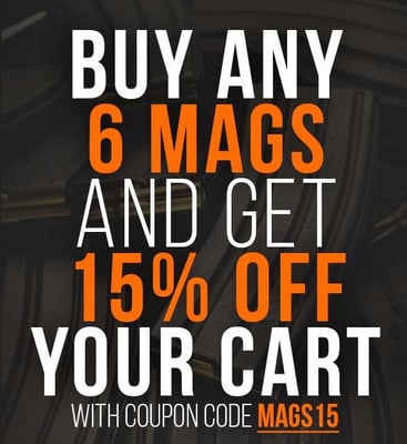 Buy 6 Mags Get 15% OFF (Mix & Match) w/code "MAGS15" ($4.99 S/H over $125)
