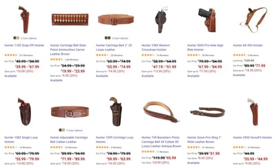 Hunter Leather Holsters & Slings Products on Sale