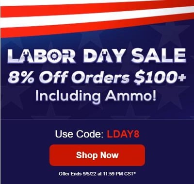 Labor Day Sale - 8% Off Orders Over $100 w/Code "LDAY8" @ OpticsPlanet.com (Free S/H over $49 + Get 2% back from your order in OP Bucks)