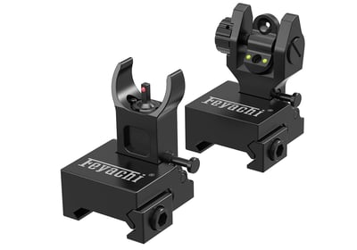 Feyachi S27 Fiber Optic Iron Sights Flip Up Front and Rear Sites with Red and Green Dot Picatinny Backup Sight Set - $29.99 (Free S/H over $25)