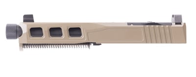 PSA Dagger Complete SW3 Doctor Cut Slide Assembly With Threaded Barrel, Extreme Carry Cut, & Ameriglo 2XL Sights, FDE (rear sight rear) - $199.99 