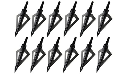 Sinbadteck Hunting Broadheads, 12PCS 3 Blades 100 Grain (Black) - $19.99 (Free S/H over $25)