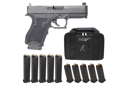 PSA Dagger Compact 9mm Pistol With Doctor Slide & Non-Threaded Barrel, Black DLC With 10 PMAGs 27rd/15rd Magazines & PSA Pistol Bag - $364.99 