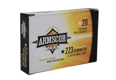 Armscor .223 Ammo 55 Gr FMJ 20rds - $7.49 