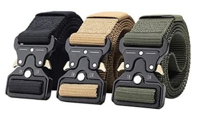 Tactical Belt Military Style Webbing Riggers Web Belt Heavy-Duty Quick-Release Metal Buckle 1.5" Width - $7.99 (Free S/H over $25)