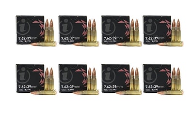 Igman 7.62x39mm 123Gr 8g FMJ 120 rnd pack (8 boxes of 15) - $51.92 