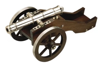 Traditions Mini Yorktown Black Powder Cannon 50 Caliber 7.375" Nickel Barrel Hardoods Carriage - $294.99