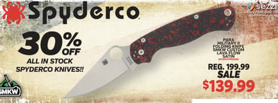 30% Off All In Stock Spyderco Knives from $22.13 (Free S/H over $75, excl. ammo)