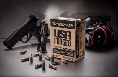 Winchester USA Forged 9mm 115 Grain Full Metal Jacket Steel Case 50 Rnd - $14.47