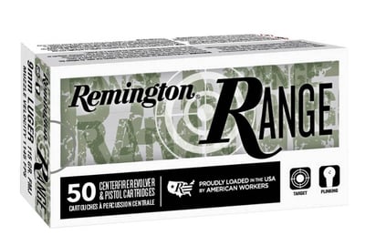 Remington Range 9mm 124gr FMJ Handgun Ammo 50 Rounds - $16.99  (Free S/H over $49)