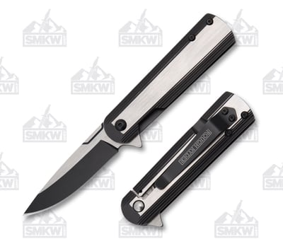 Rough Ryder Black and Silver Framelock Folding Knife - $7.99 (Free S/H over $75, excl. ammo)
