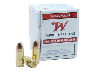 Winchester Target & Practice 9mm 115 Grain FMJ 50 Rounds - $13.99 