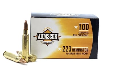 Armscor 223 Rem 62 Grain FMJ 100 Rounds - $49.99