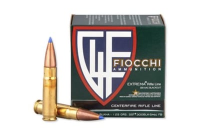 Fiocchi Extrema 300 AAC Blackout 125 Grain Hornady Super Shock Tip 25 Rounds - $18.99