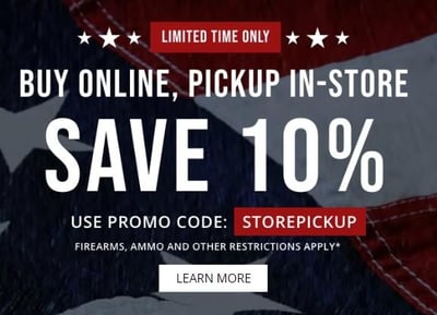 Cabela’s & Bass Pro Shops Labor Day Sale - Save 10% If You Buy Online And Pick Up In Store - Use code "STOREPICKUP" (Free Shipping over $50)