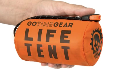 Go Time Gear Life Tent Emergency Survival Shelter 2 Person Includes Survival Whistle & Paracord Orange - $19.99 (Free S/H over $25)