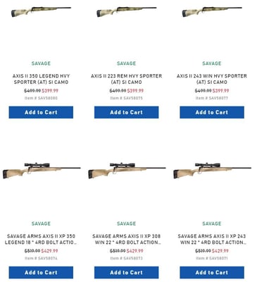 Axis II Heavy Sporter (various calibers) With Exclusive Camo from $399.99 (Free S/H on Firearms)
