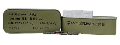 Romanian 7.62x39mm 123 Grain FMJ Centerfire Rifle Ammo Tin 700 rounds - $349.99 (Free Shipping over $50)