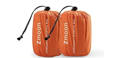 2 Pack Zmoon Emergency Sleeping Bag Survival (Orange, Green) - $14.89 after $2 clip code (Free S/H over $25)