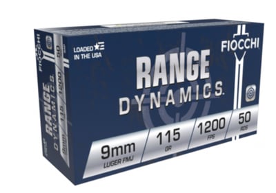 Fiocchi Range Dynamics 9mm 115gr FMJ 50 Rounds - $11.99 