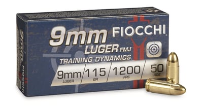 Fiocchi Shooting Dynamics 9mm 115 Grain FMJ 50 rounds - $11.01
