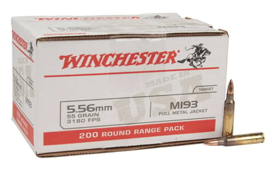 Winchester USA 5.56mm NATO 55gr FMJ Rifle Ammo - 200 Rounds - $99.99  (Free S/H over $49)