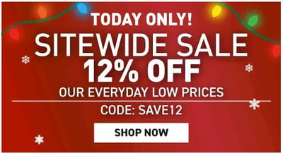 12% Off Sitewide Sale! Use code "SAVE12" (TODAY ONLY - 12/12/2023)