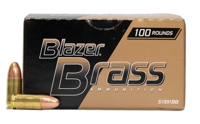 CCI Blazer Brass 9mm Luger Ammo 115gr FMJ 100 Rounds - $29.99