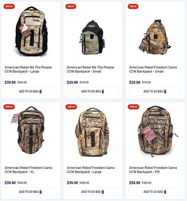 American Rebel CCW Backpacks - Marked Down 75%