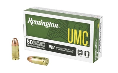 Remington Ammunition UMC 9mm 115 Grain FMJ 50Rd Box - $10.99